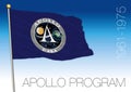Apollo space exploration program flag, vector illustration, USA