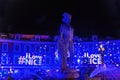 Apollo Statue Sun Fountain Christmas Plaza Massena Cityscape Nice France Royalty Free Stock Photo