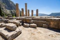 Apollo temple in the archaeological site of Delphi in Fokida, Greece Royalty Free Stock Photo