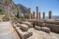 Apollo temple in the archaeological site of Delphi in Fokida, Greece Royalty Free Stock Photo