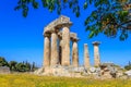 Apollo temple ruins in Ancient Corinth Royalty Free Stock Photo