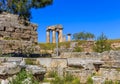 Apollo temple ruins in Ancient Corinth Royalty Free Stock Photo