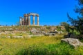 Apollo temple ruins in Ancient Corinth Royalty Free Stock Photo