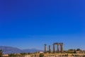 Apollo temple ruins in Ancient Corinth Royalty Free Stock Photo