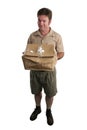 Apologetic Delivery Man Royalty Free Stock Photo