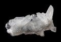 Apophyllite crystal cluster, mineral from India isolated on a pure black background