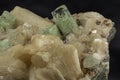 Apophyllite and Stilbite Mineral Formation, Showcasing Intricate Crystal Arrangements