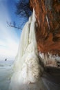 Apostle Islands Ice Caves Frozen Waterfall, Winter Royalty Free Stock Photo