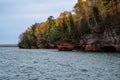 Apostle Islands mainland sea caves along the Bayfield Peninsula along Lake Superior in Wisconsin Royalty Free Stock Photo