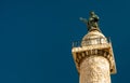 Apostle Peter statue on top of Trajan`s Column, Rome, Italy Royalty Free Stock Photo