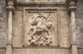 Apostle Santiago. Detail on the facade of the Yuso monastery.