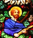 Apostle, stained glass, Saint Germain-l`Auxerrois church, Paris