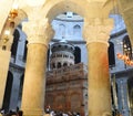 Apostoles' pillars, Rotonda, Edicule, Holy sepulcher church Royalty Free Stock Photo