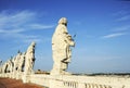 Apostles statues on the roof of St Peter`s Basilica in Vatican city Royalty Free Stock Photo