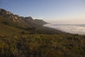 The 12 Apostles of Table Mountain tower above Camps Bay and Bakoven Royalty Free Stock Photo