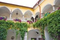 Medieval inner courtyard with arcades