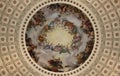 The Apotheosis of Washington, a fresco painted by Brumidi, in the dome of the rotunda of the United States Capitol Building Royalty Free Stock Photo