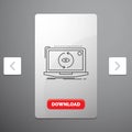 App, application, new, software, update Line Icon in Carousal Pagination Slider Design & Red Download Button Royalty Free Stock Photo