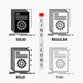 App, build, developer, program, script Icon in Thin, Regular, Bold Line and Glyph Style. Vector illustration Royalty Free Stock Photo