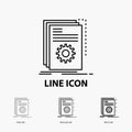 App, build, developer, program, script Icon in Thin, Regular and Bold Line Style. Vector illustration