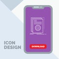 App, build, developer, program, script Line Icon in Mobile for Download Page