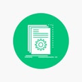 App, build, developer, program, script White Glyph Icon in Circle. Vector Button illustration