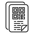 App cell paper code icon outline vector. Scanner cellular