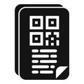 App cell paper code icon simple vector. Scanner cellular