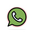 App, Chat, Telephone, Watts App Abstract Circle Background Flat color Icon