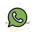 App, Chat, Telephone, Watts App Abstract Flat Color Icon Template