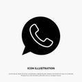 App, Chat, Telephone, Watts App solid Glyph Icon vector