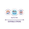 App churn rate concept icon