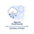 App and cloud security light blue concept icon Royalty Free Stock Photo