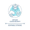App and cloud security turquoise concept icon Royalty Free Stock Photo