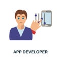 App Developer flat icon. Color simple element from freelance collection. Creative App Developer icon for web design