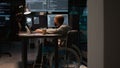 App developer with physical disability working on IT software coding Royalty Free Stock Photo