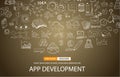 App Development Concept Background with Doodle design style Royalty Free Stock Photo