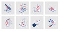 App development concept of isometric icons in 3d isometry design for web. Royalty Free Stock Photo