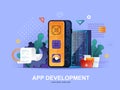 App development flat concept with gradients. Royalty Free Stock Photo