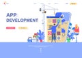 App development flat landing page template