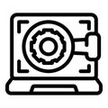 App development icon outline vector. Software programming engineer Royalty Free Stock Photo