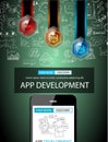 App Development Infpgraphic Concept Background with Doodle design Royalty Free Stock Photo