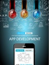 App Development Infpgraphic Concept Background with Doodle design Royalty Free Stock Photo