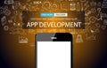 App Development Infpgraphic Concept Background with Doodle design Royalty Free Stock Photo