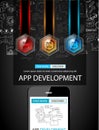 App Development Infpgraphic Concept Background with Doodle design Royalty Free Stock Photo