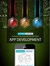 App Development Infpgraphic Concept Background with Doodle designs Royalty Free Stock Photo