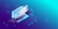 App development - isometric computer and technology Royalty Free Stock Photo