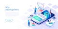 App development landing page vector template. Royalty Free Stock Photo