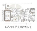 App Development Process Elements Creative Sketch Infographic Royalty Free Stock Photo
