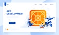 App development vector landing page template Royalty Free Stock Photo